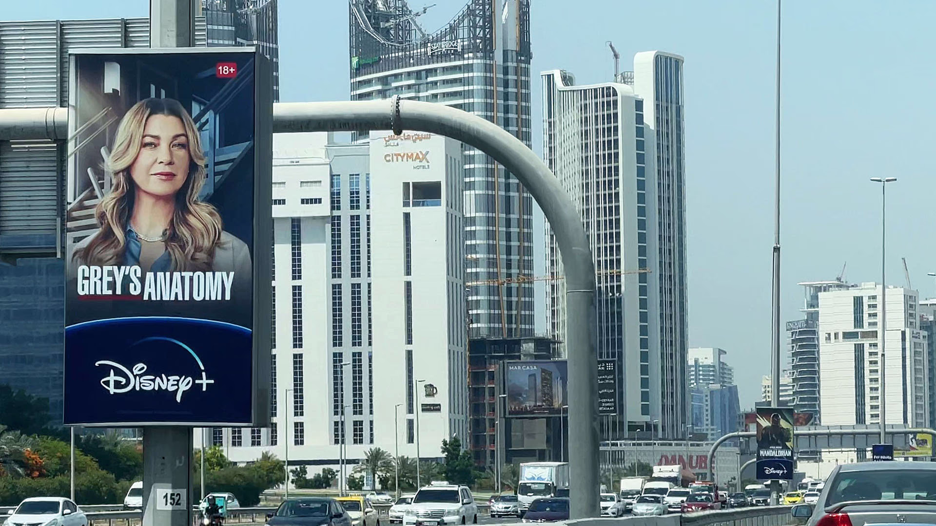 Disney+ Campaign Lamposts in Dubai UAE Al Khail Road
