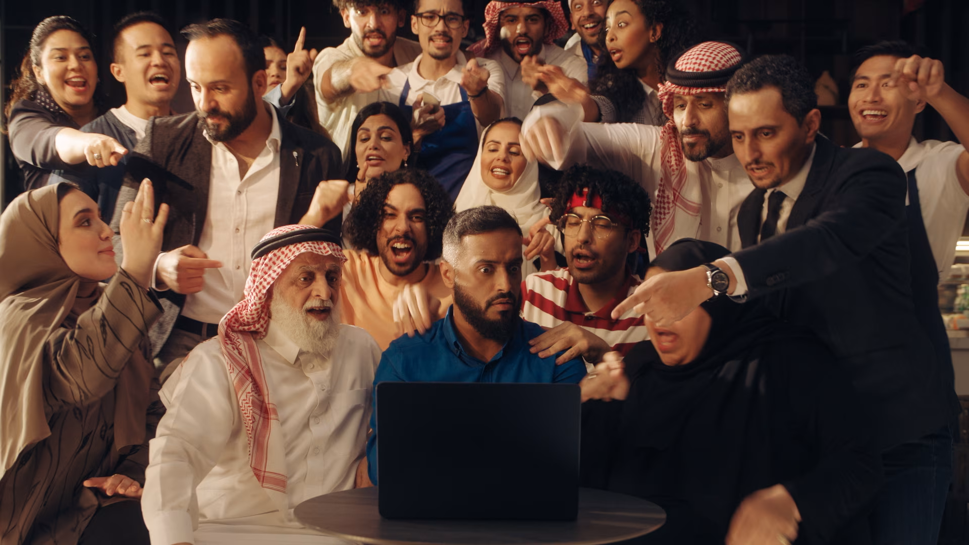 Group shot of Saudi influencers promoting Disney+